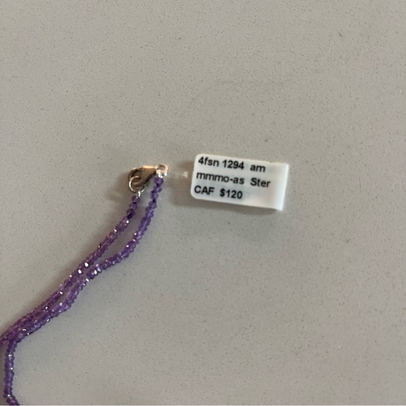 One of a kind faceted Amethyst beaded necklace 15” in length - Picture 5 of 10